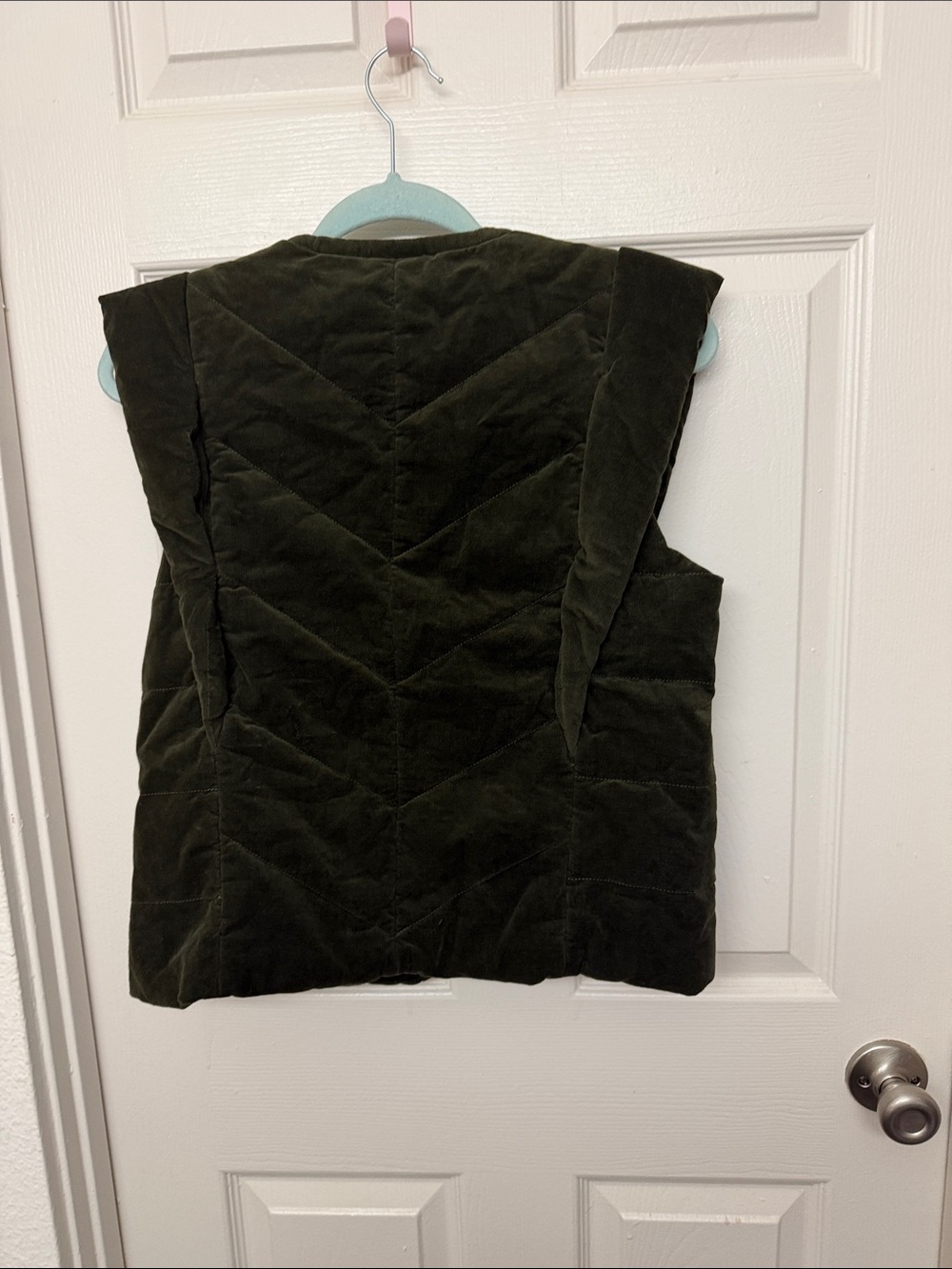 Democracy Olive Green Quilted Corduroy Vest - Picture 5 of 5